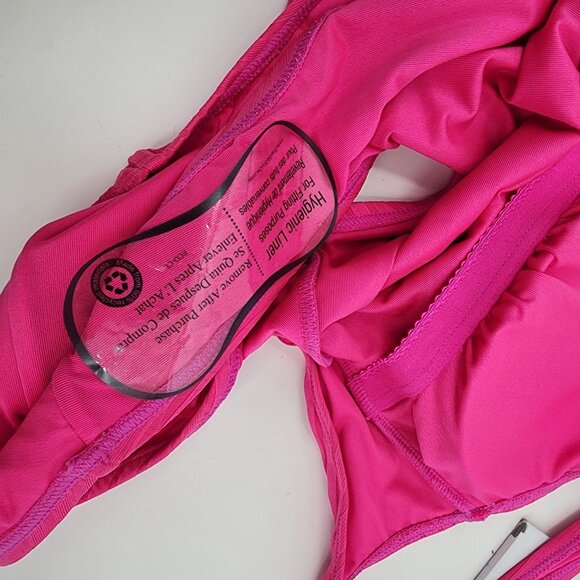 Michael Kors Size 8 Hot Pink Ribbed Wireless One Piece Swimsuit NWOT - Picture 8 of 8